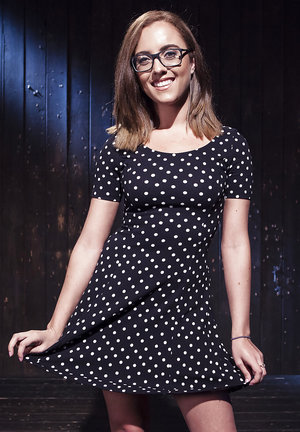 18 year old Alexis Crystal on knees for submissive cock serving action